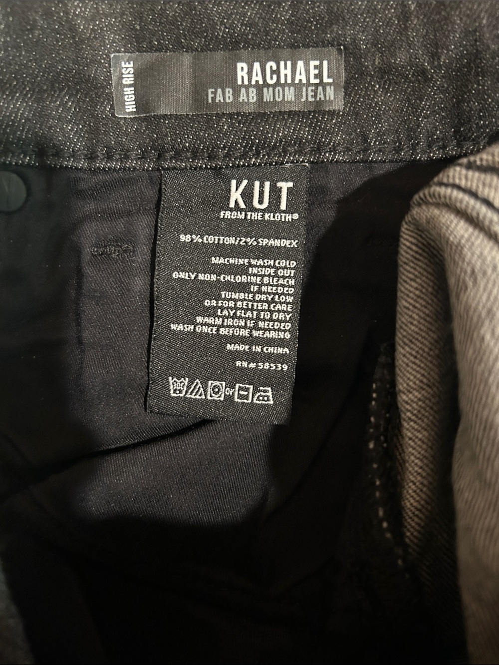 Kut from the Kloth Rachael Fab Ab Mom Jean - Black Denim